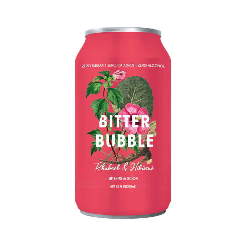 Bitter Bubble Rhubarb and Hibiscus 12-Pack can