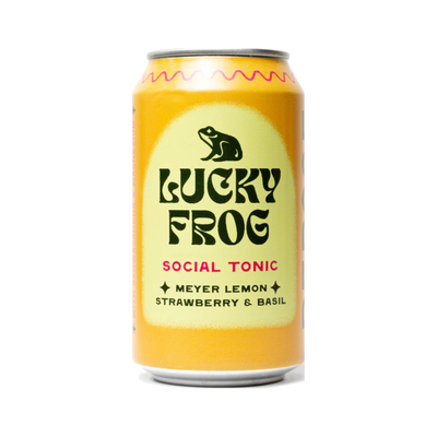 Lucky Frog Meyer Lemon, Strawberry & Basil can