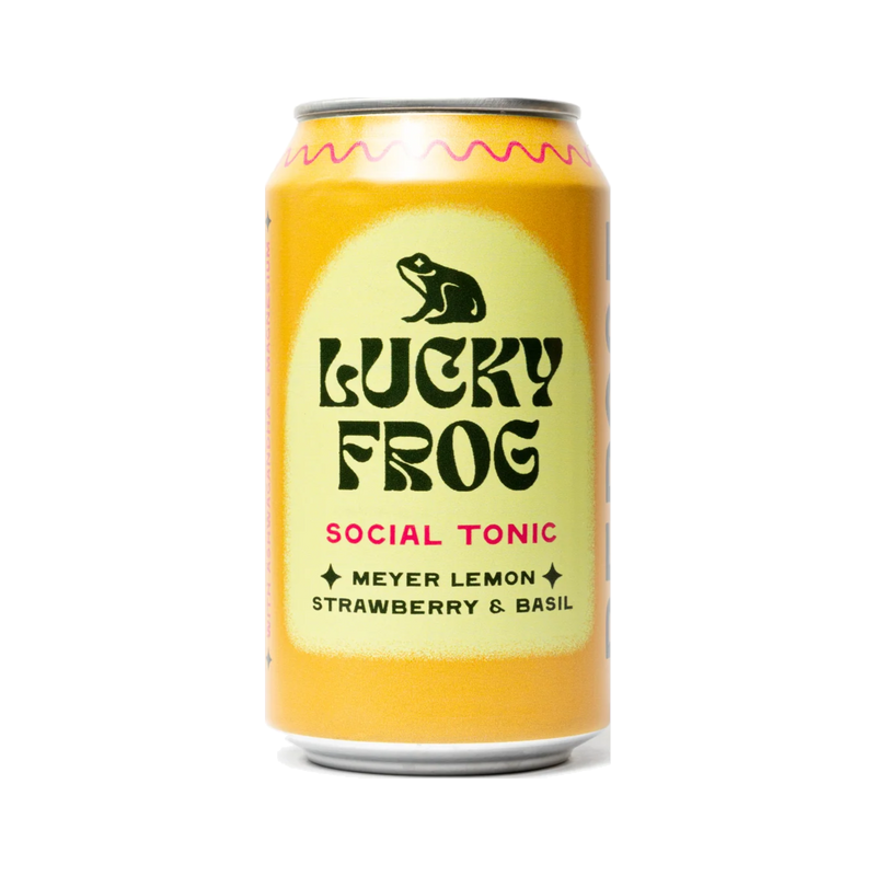 Lucky Frog Meyer Lemon, Strawberry & Basil can